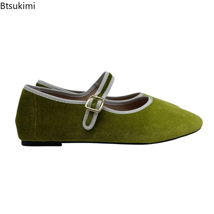 Ladies' Mary Jane Flat Shoes with Round Toe Buckle and Soft Sole Elegant Ballet Shoes Hand Sewn Casual Women's Shoes New Product