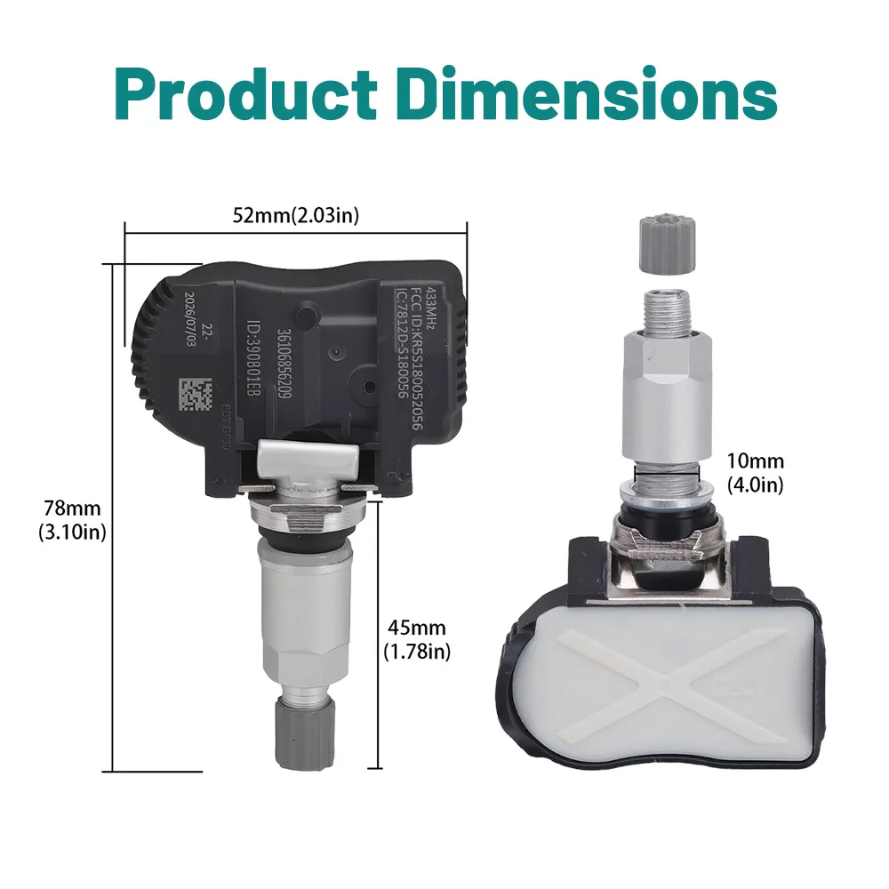 36106856209 TPMS Tire Pressure Sensor 36106881890 For BMW F20 F22 F30 F34 F32 I3 X1 X2 X5 Mini F56 F54  707355-10 433MHZ