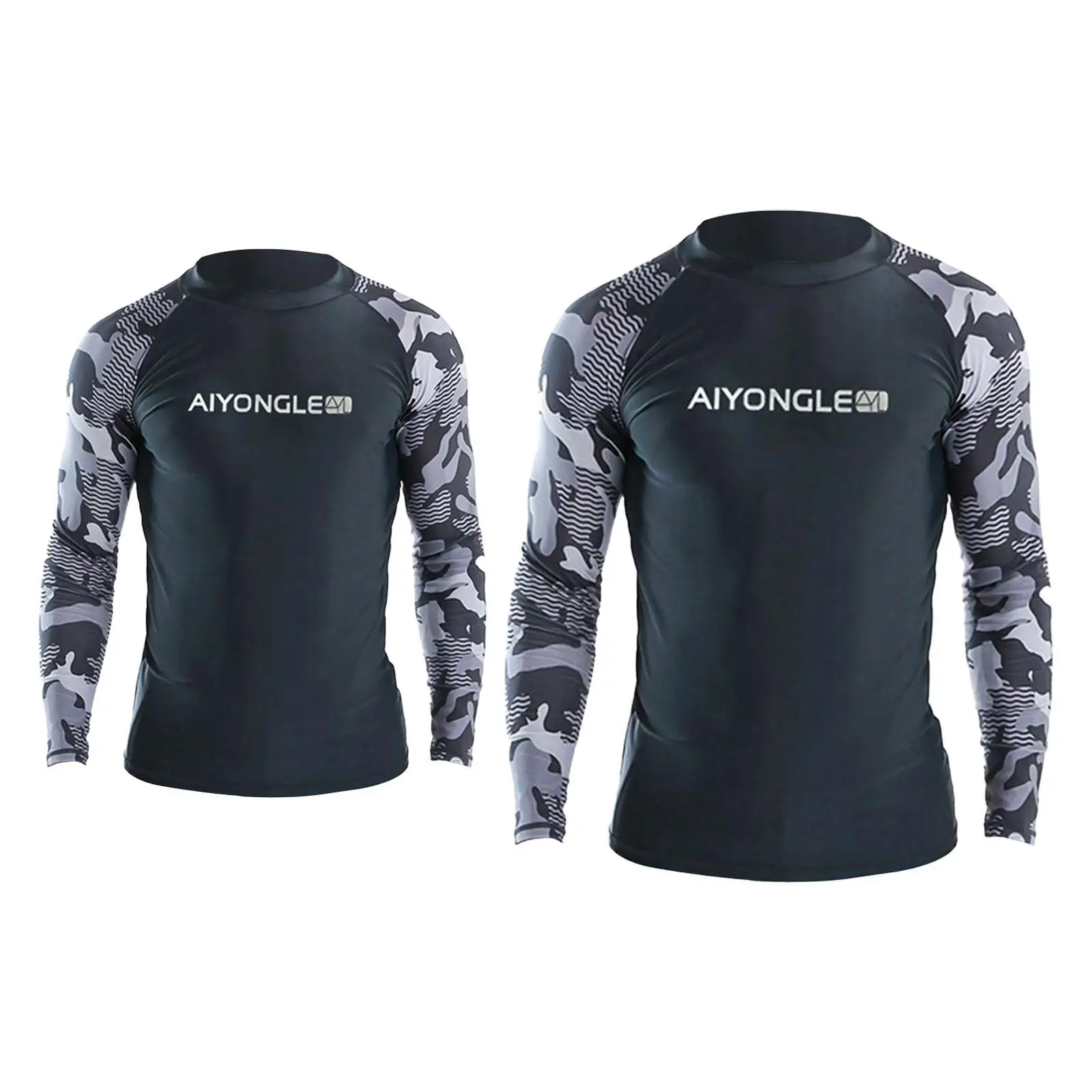 Mens Swim Shirt Sun Protection Soft Swimsuit Long Sleeve Tops Surfing Suit for Diving Sailing Snorkeling Water Sports Swimming