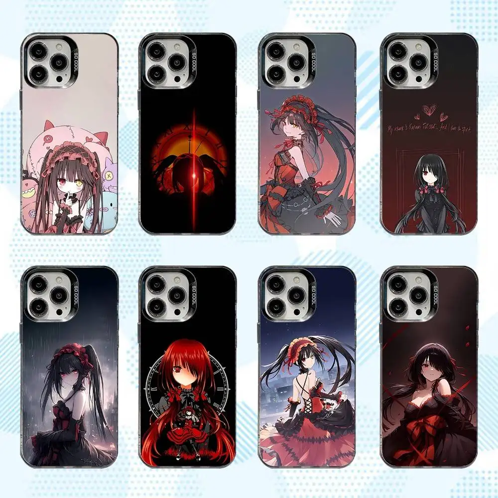 

T-Tokisaki Anime Kurumi Phone Case For iPhone 16,15,14,13,12,11,Mini,Pro,SE,MAX White Matte Shockproof Cover