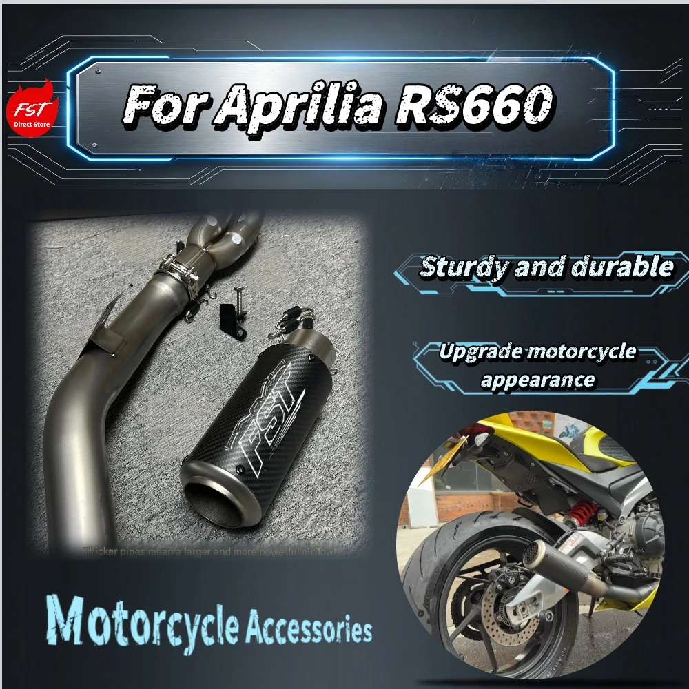 For Aprilia RS660 FST Titanium Full Exhaust System, Straight Through Design, 60mm Caliber, Smooth Exhaust Flow Moto Escape