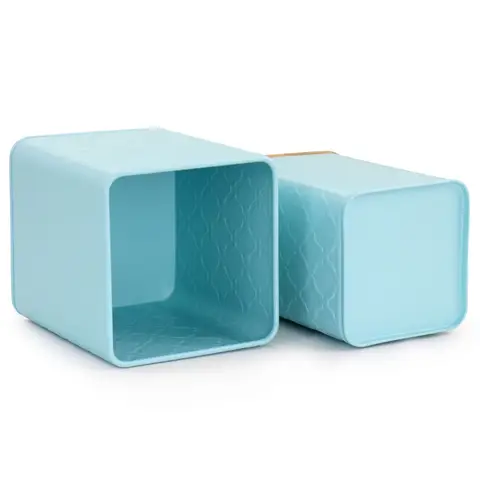 रसोई भंडारण के लिए फ़िरोज़ा रंग में 3 पीस स्क्वायर आयरन कनस्तर सेट जंग प्रतिरोधी और सौंदर्य डिजाइन स्पाई को व्यवस्थित करने के लिए बिल्कुल सही 8 best sales रसोई कनस्तर सेट - №7