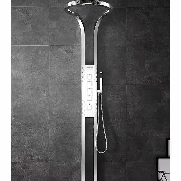 Luxury new home flush back waist handheld nozzle waterfall around big top spray bathroom shower screen shower set