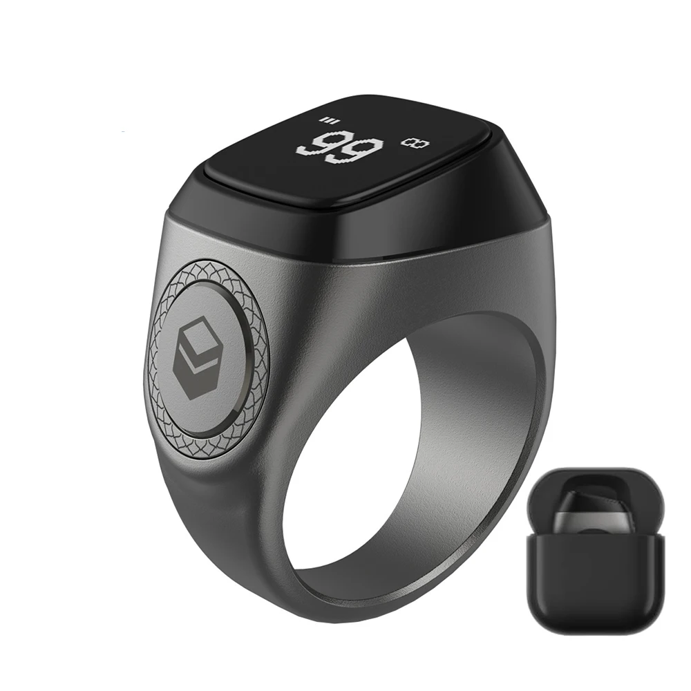 

20mm Ring Tasbih Counter Bluetooth-compatible 5.1 5 Prayer Time Tasbeeh Tally Counter 0.49 Inch OLED Display Islamic Muslim Gift
