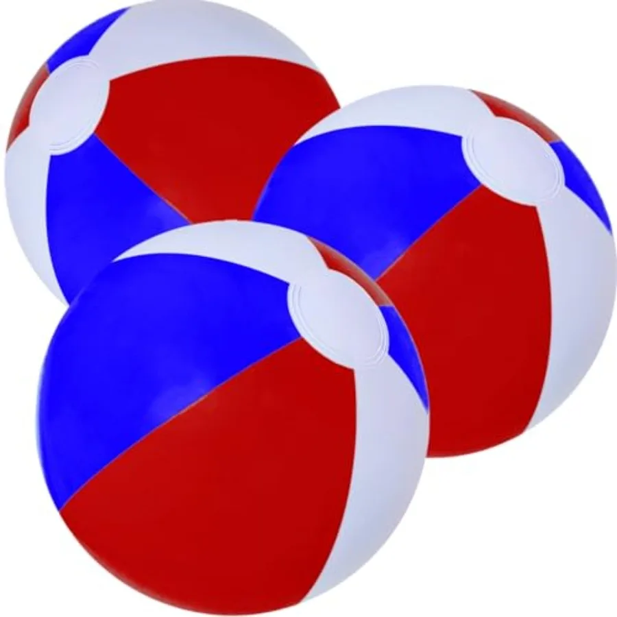 

3 Pack Beach Balls, Large Inflatable Beach Balls Bulk for Parties, Beach, Pools and Play