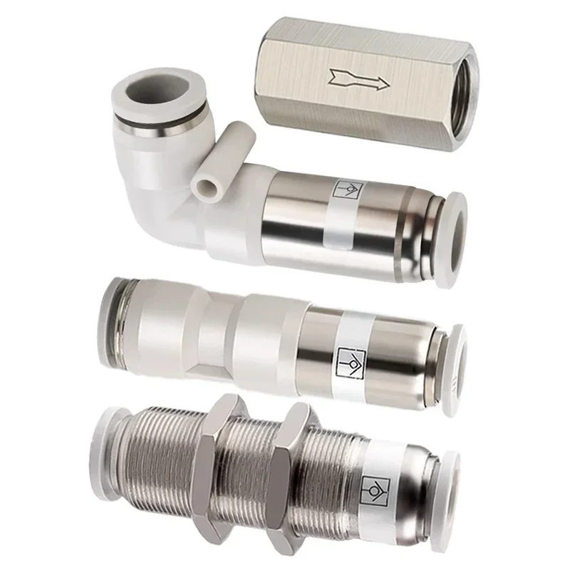 Pneumatic Check Valve: SPU,SPV,SPM,CV Non-return Valve with Quick Connector for Hose and Gas Pipe (4mm, 6mm, 8mm, 10mm, 12mm)