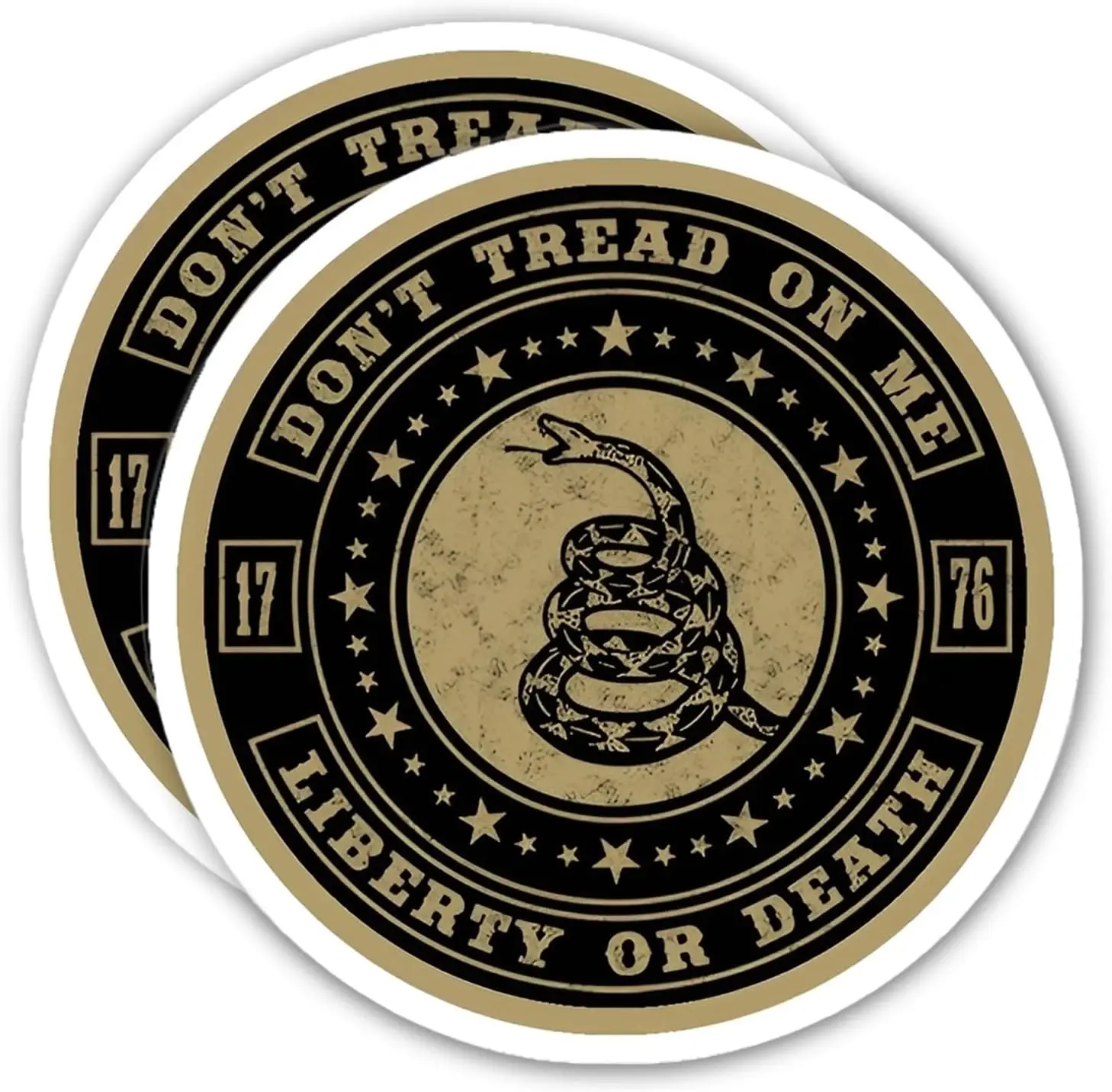 2 Pack Do Not Tread On Me Liberty Or Death PVC Vinyl Sticker For Rear Window And Laptop Decorative Graphic Design Decal