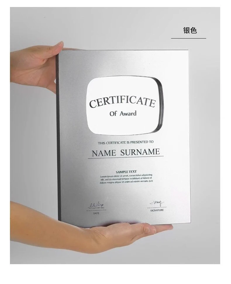 Gold Custom Name  Play Button Award Plaque, Custom YouTube Award