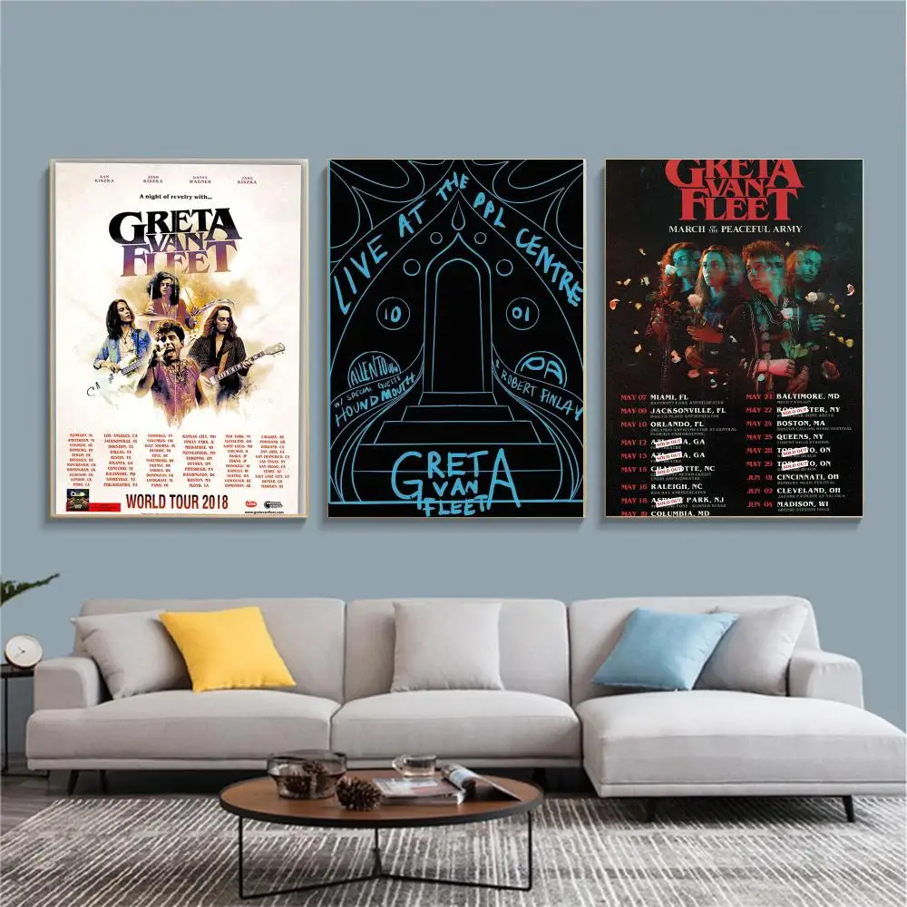band G-Greta Van Fleet-T Painting Calligraphy Nature Inspired Artwork for Living Room  Home Decoration