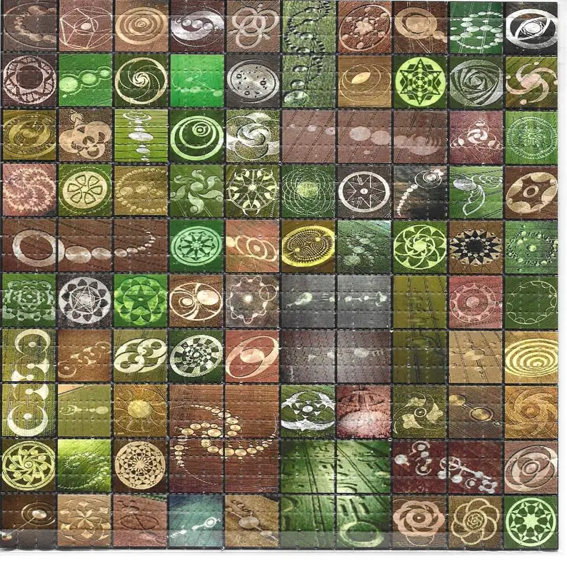 Crop Circle Psychedelic LSD Acid Free Blotter Art Print Trippy Perforated Paper Painting Wall Picture Home Decor Poster