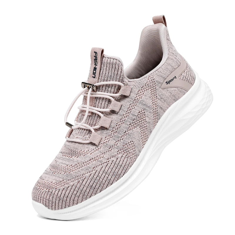 STRONGSHEN Women Shoes Spring and Autumn Flying Woven Wear-resisting Non-slip Walking Shoes Breathable Casual Shoes Mother Shoes