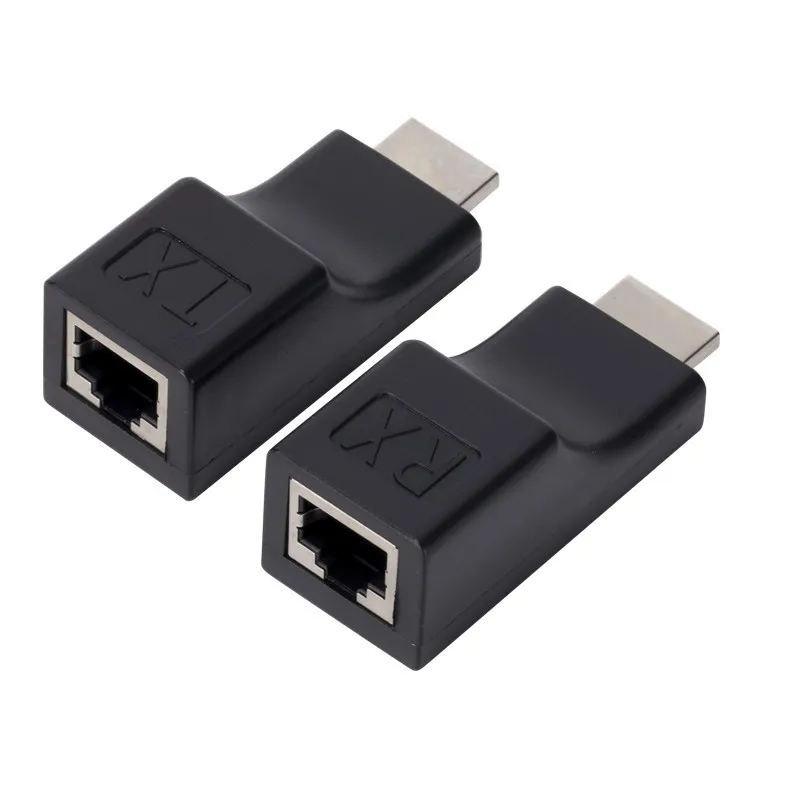 HDMI-compatible Extender 1080P RJ45 Ports LAN Network HD Extension 30m Over CAT5e/6 UTP LAN Ethernet Cable for HDTV Monitor