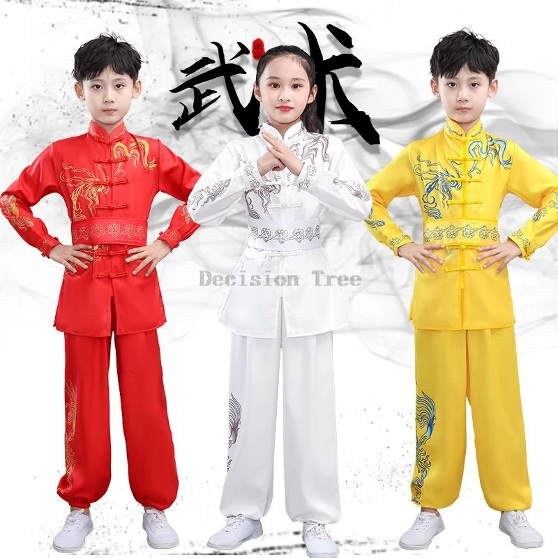 2024 new children martial arts practice performance embroidery youth changquan training set chinese competition kung fu costume