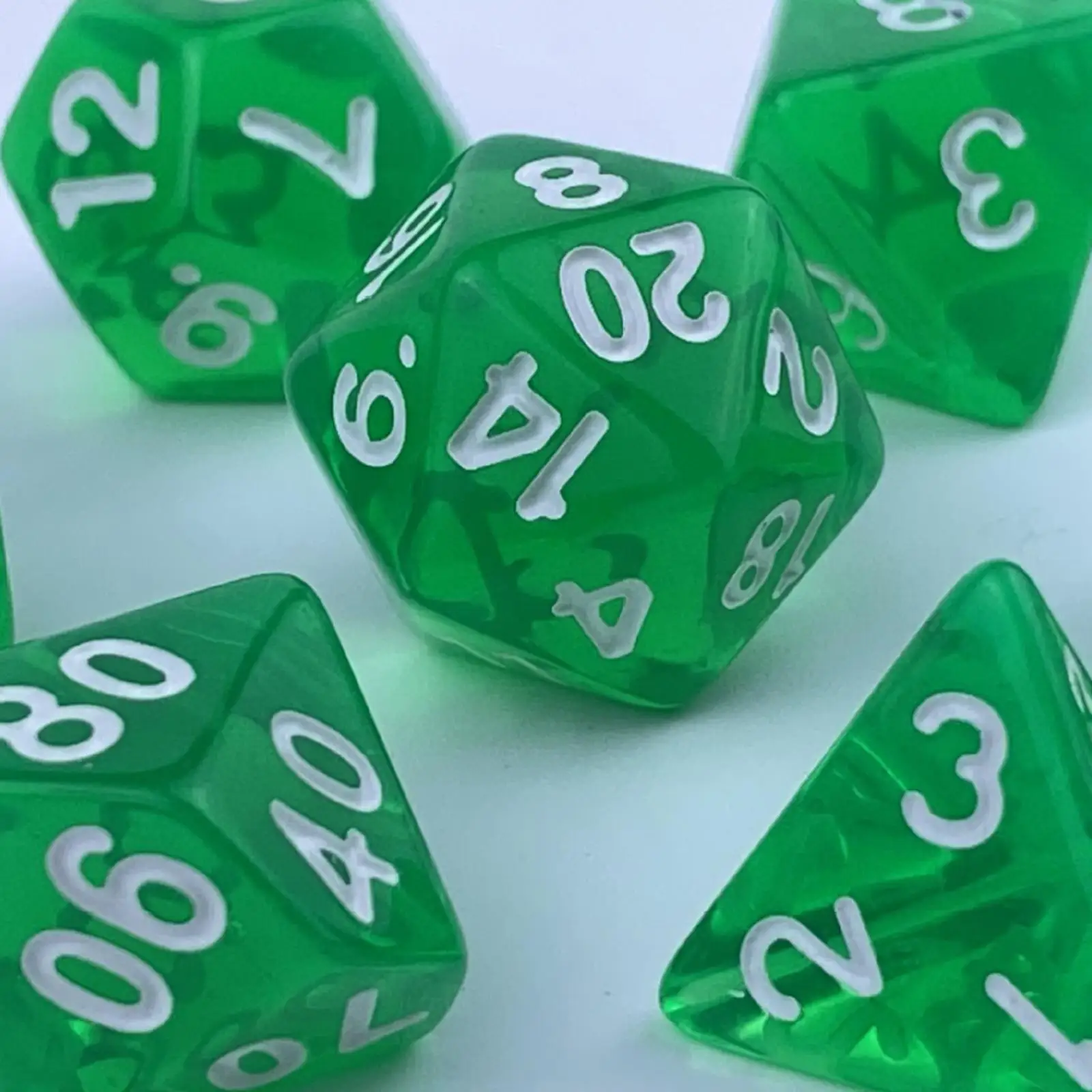 7Pcs 다면체 오지 세트 게임 오지 저장 가방 투명 엔터테인먼트