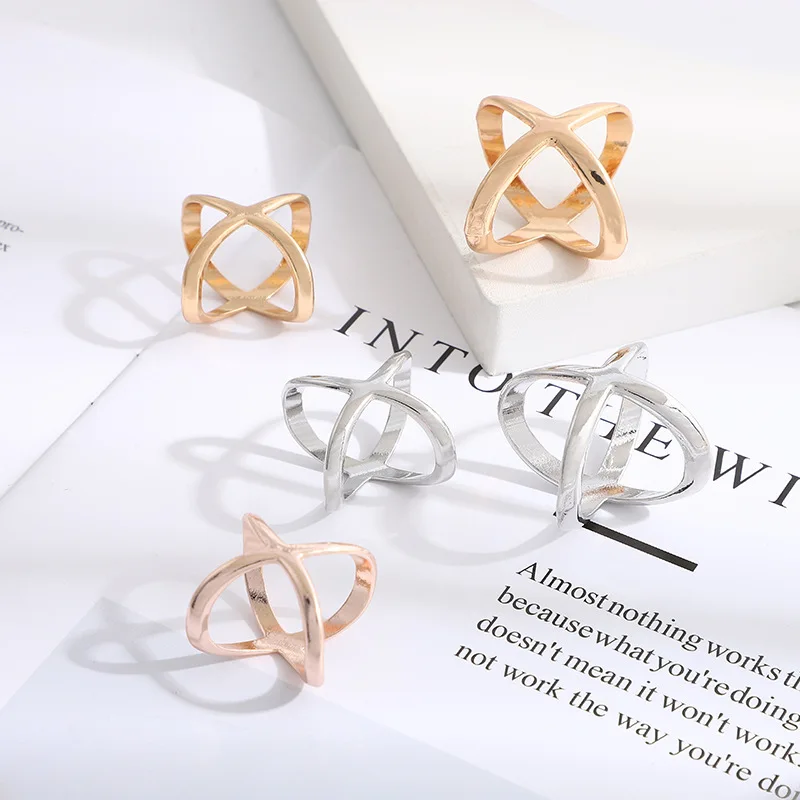 X-Shaped Scarf Clips - Elegant Silk Scarf Buckle Rings for Shawl T-Shirt Hem, Multi-Functional Fashion Accessories for Women view 2