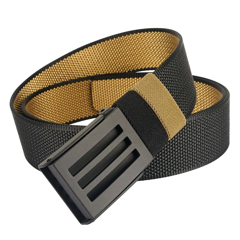 Fashion Men Belt Solid Color Nylon Alloy Smooth Buckle Men's Belts Double sided dual color Canvas Belts Casual Cowboy Pants Belt