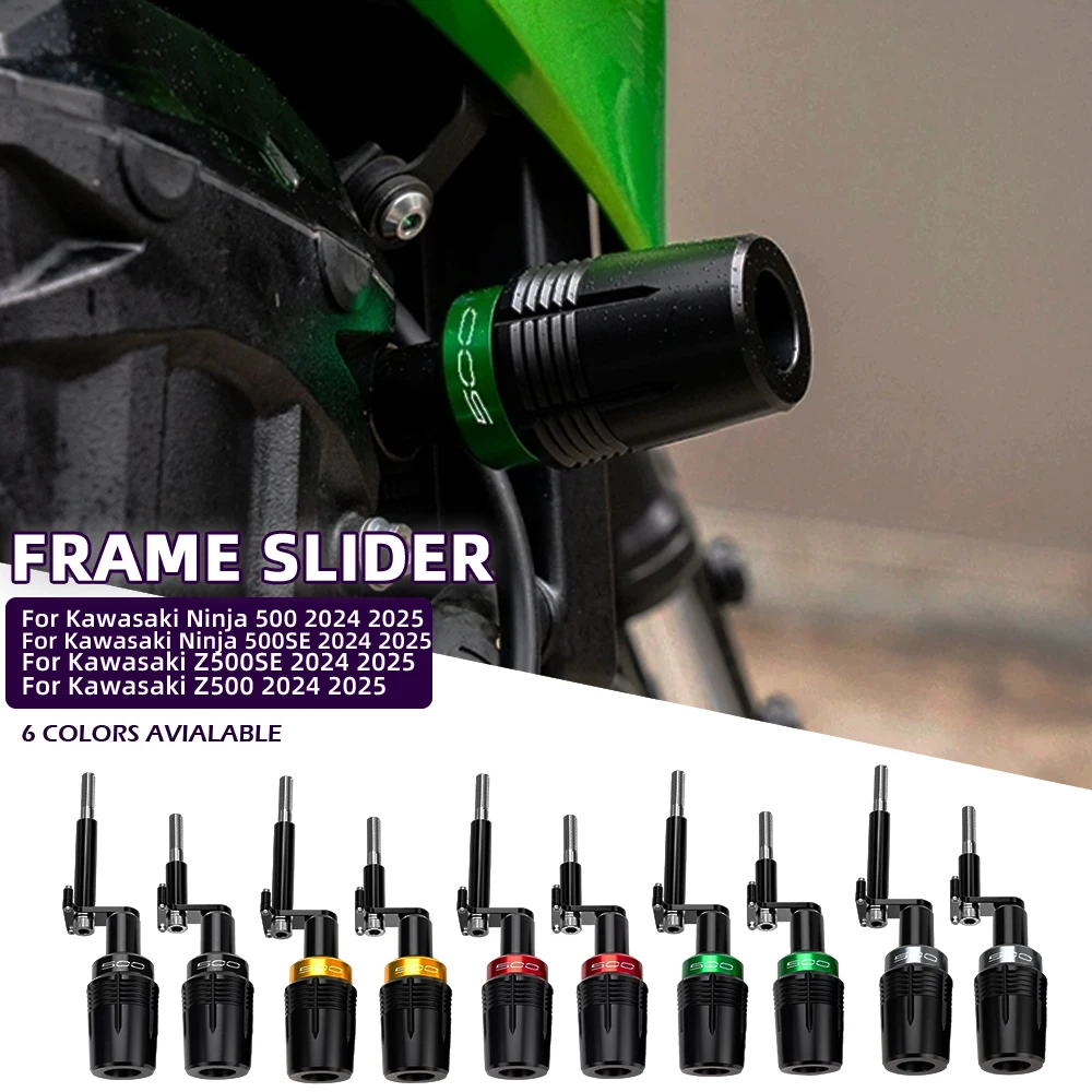 

For Kawasaki Ninja 500 500SE Ninja500 Z500 Z 500 2025 2024 Motorcycle Frame Sliders Crash Pad Falling Protection Z-500