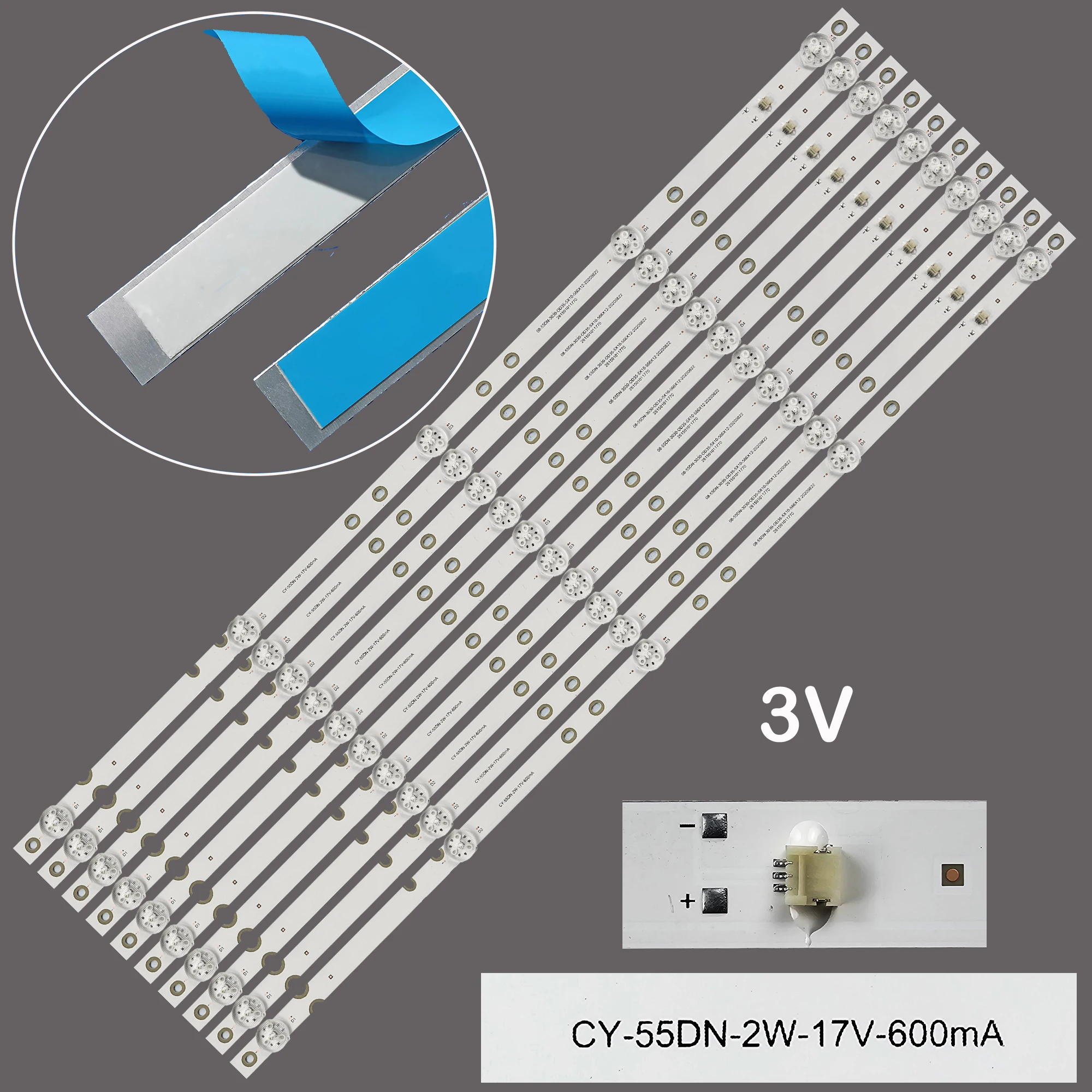 LED BackLight Strip For 55M2UB AT-5455S LT-55KB516 OV55F350 OV55F351 NM55F350 SB55350 MR55850 CY-55DN-2W-17V-600mA