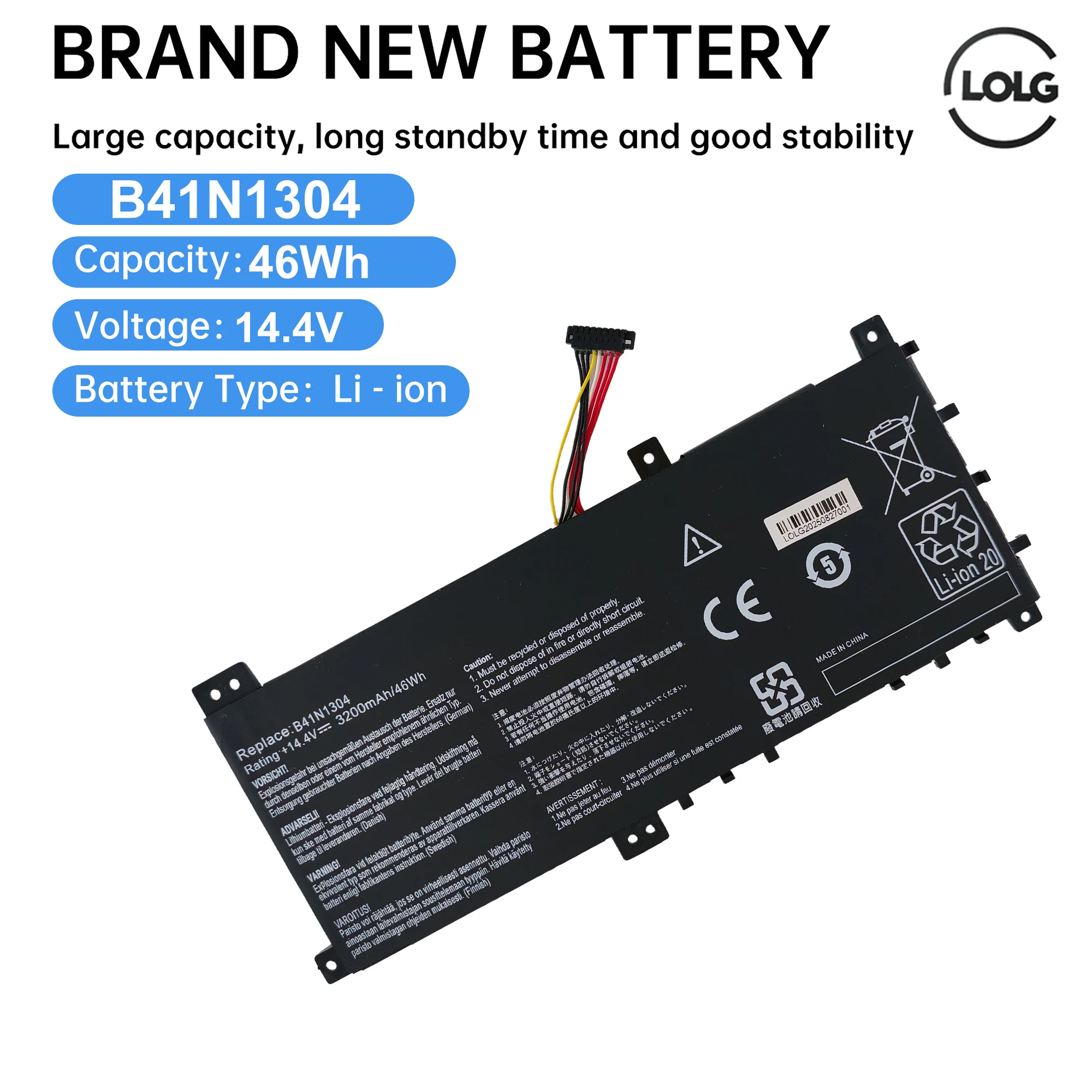

B41N1304 14.4V 46Wh Laptop Battery For ASUS VivoBook V451L V451LA S451LA S451LB Series 4INP9/38/64