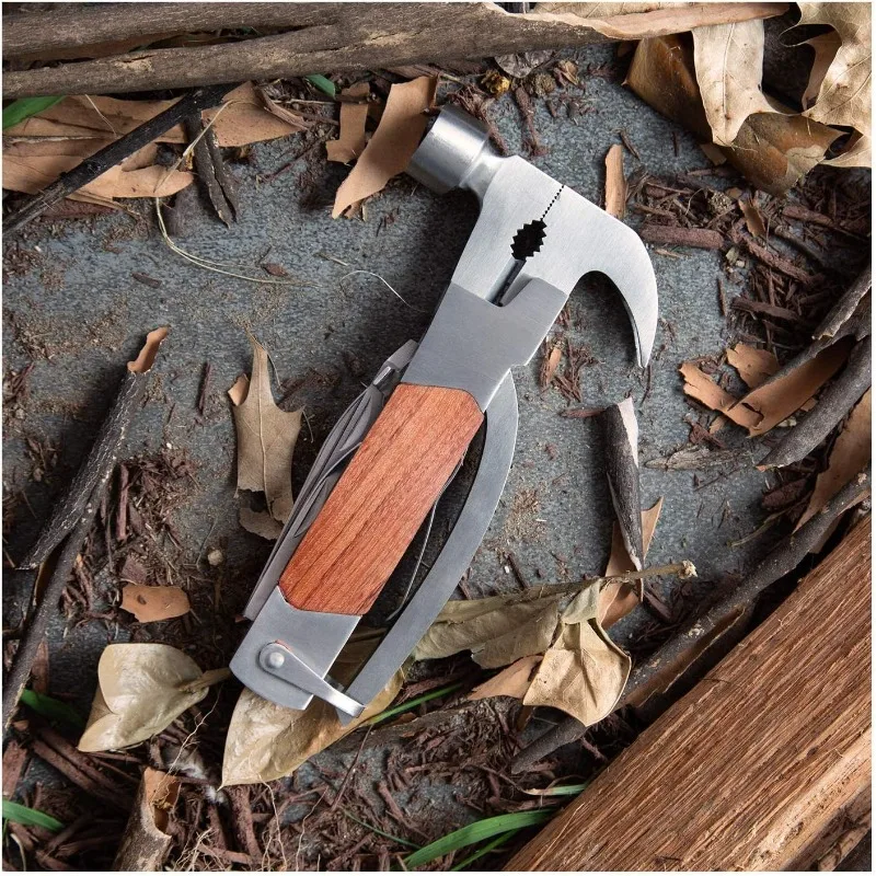 12913 Martello multiuso premium 14 in 1, strumento multiuso per la casa, attrezzatura da campeggio e lavoro, martello, pinze,