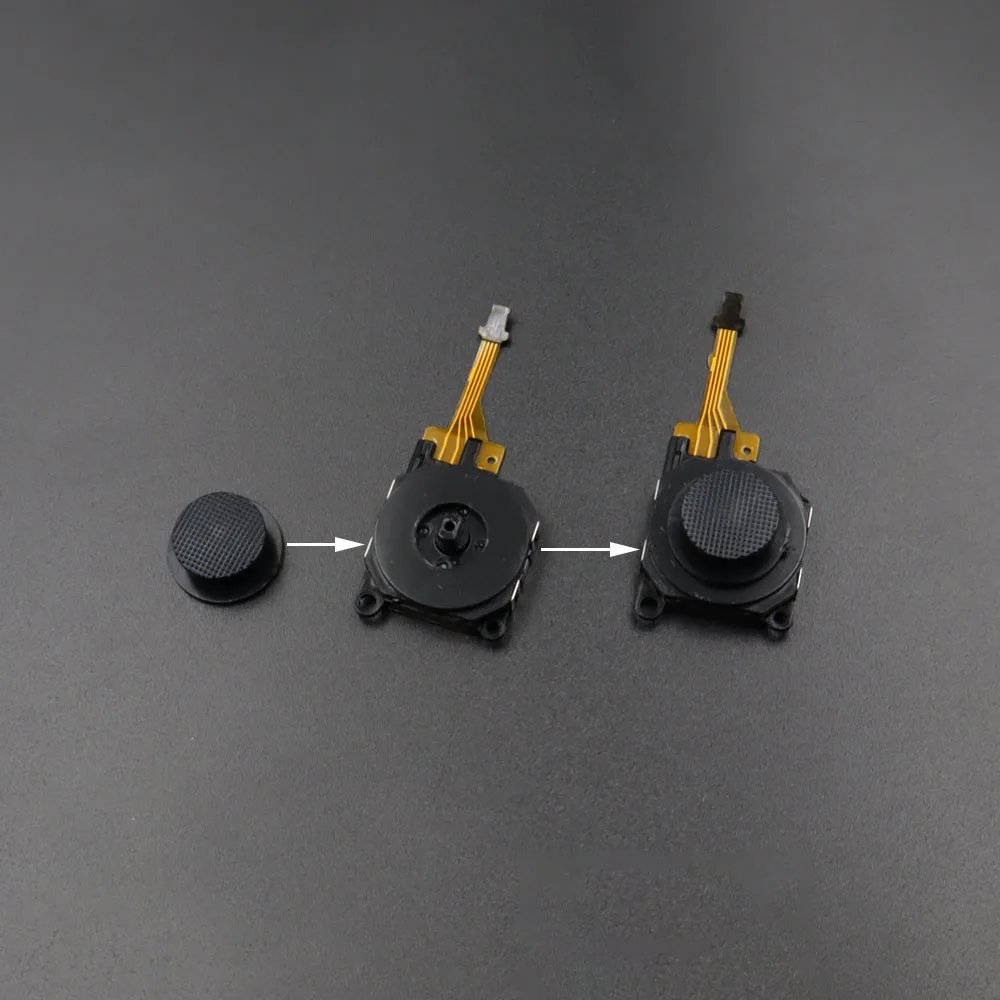 1Set Black 3D Analog Joystick Sensor Module + Thumb Stick Caps Replacement Part For PSP3000 PSP 3000 Console