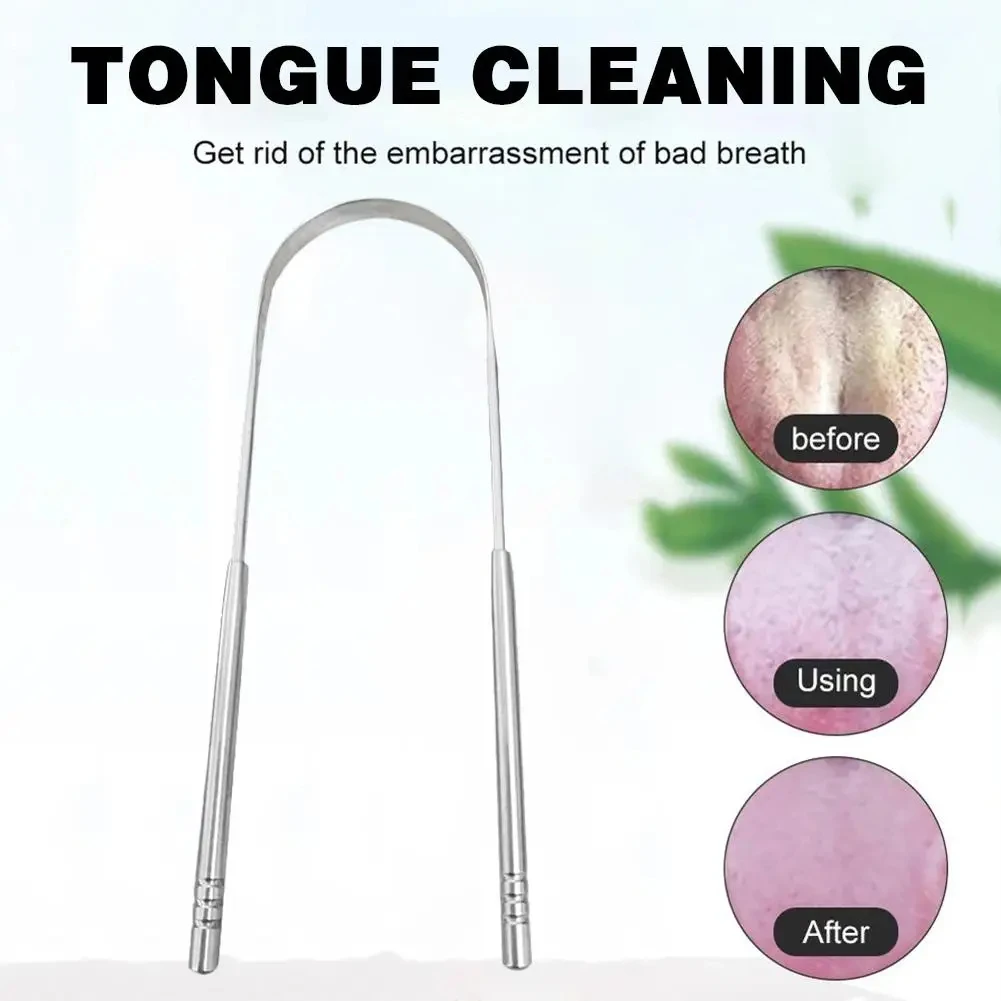 1Pc Stainless Steel Tongue Scraper Cleaner Tongues Cleaning for Adults Kids Coating Remove Brush Personal Oral Hygiene Care