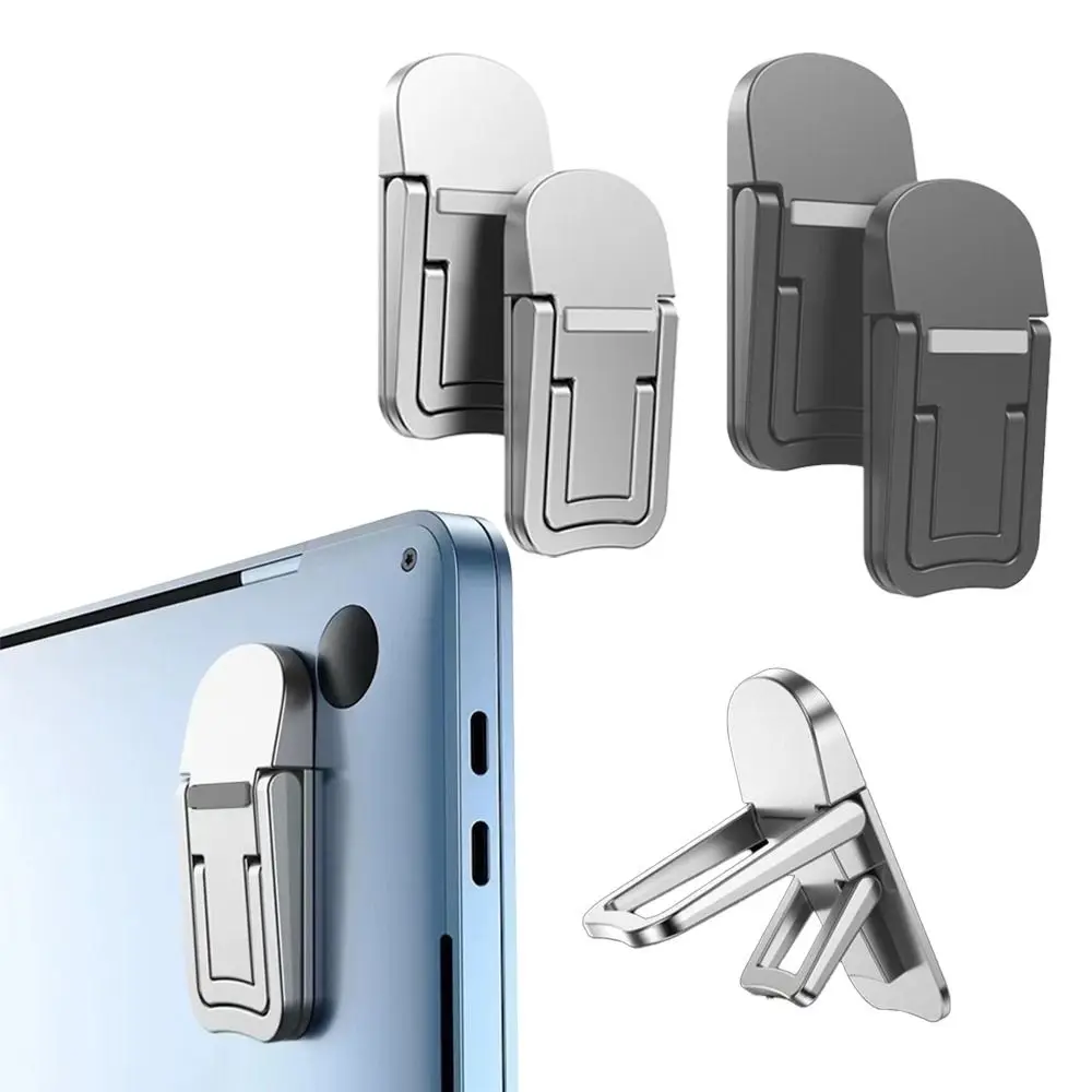 2pcs New Mini Laptop Stand 2 Adjustable Angles Self-adhesive Laptop Riser Stand Invisible Portable Foldable Bracket for Macbook