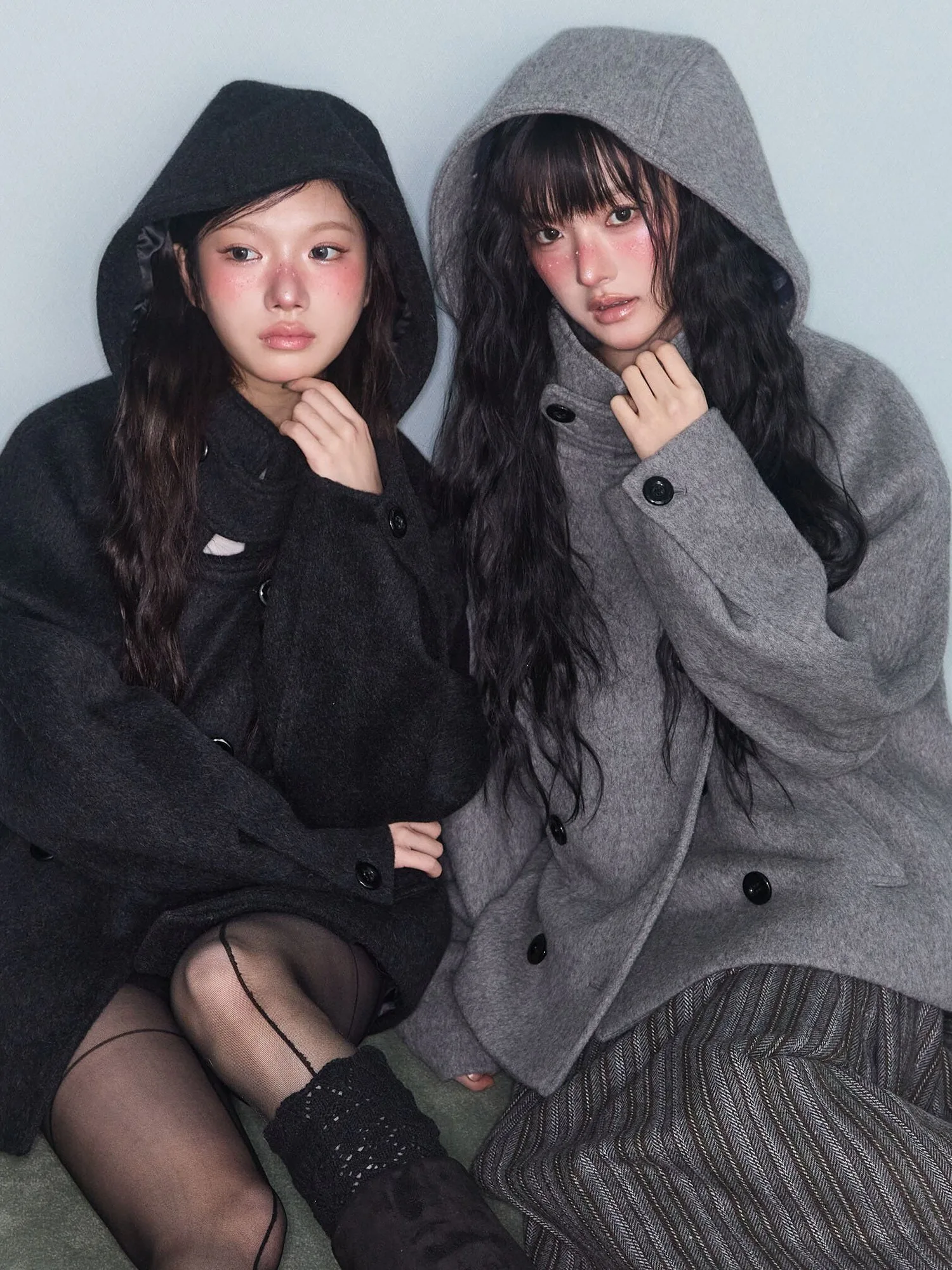 East Gate INS Retro Style Japanese College Wind Coat Hat Double Row Button Woolen Coat Women's Fashion Spring Autumn Winter