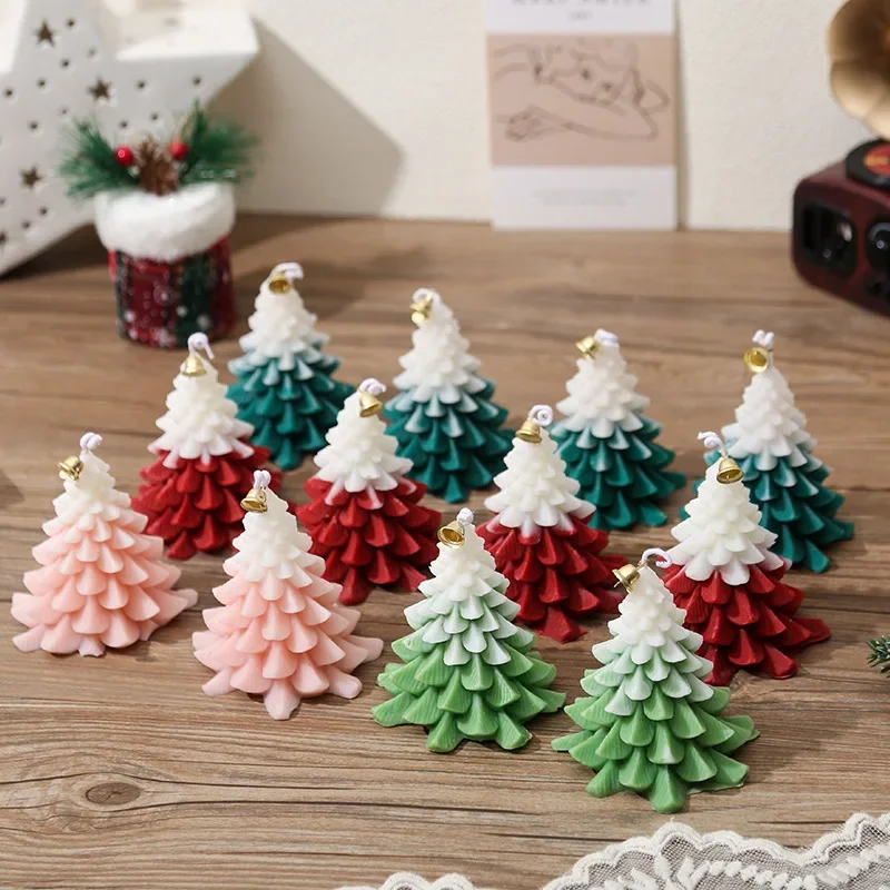 Candele profumate a forma di albero di Natale Candele per atmosfera di festa di Natale Soggiorno Camera da letto Decorazione per aromaterapia Regalo