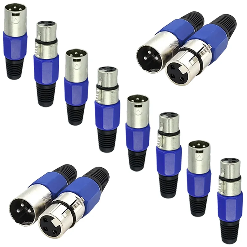 5Pcs XLR Connector XLR 3Pin Male Plug Female Jack Socket with Locking for Mic Microphone Audio Video Cable Wire