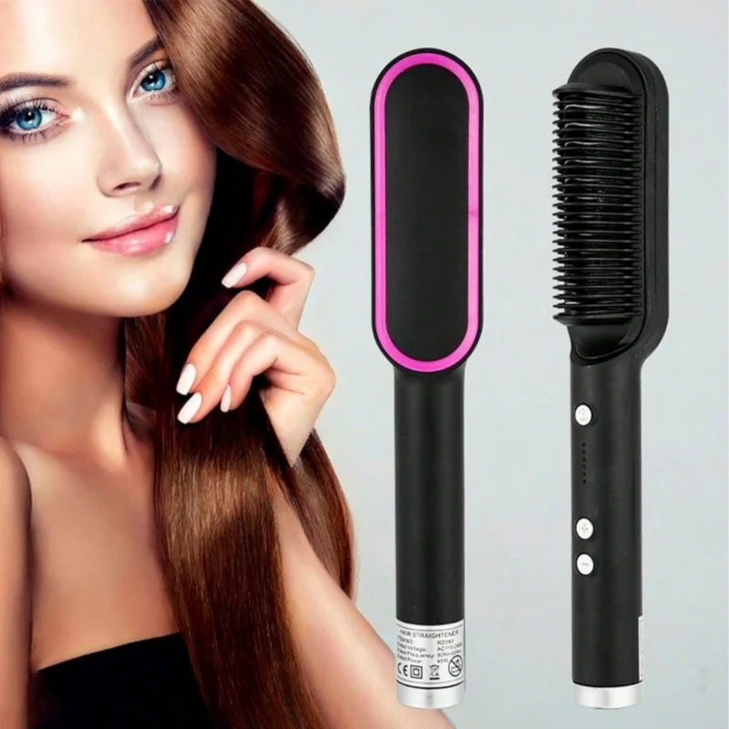 2-in-1 Professional Multifunctional Fast Heating Curly Hair Comb Hair Straightener Set