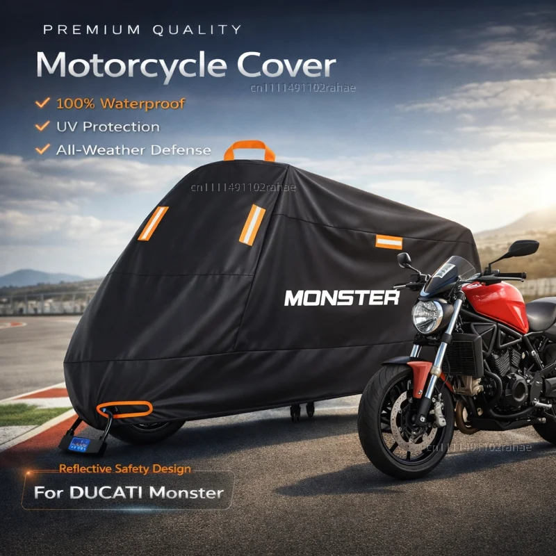 

For DUCATI 796 2015 Outdoor Motorcycle Cover Waterproof Heavy Duty Polyester Tarpaulin UV Protective Rain Dust Sun Scooter Cover