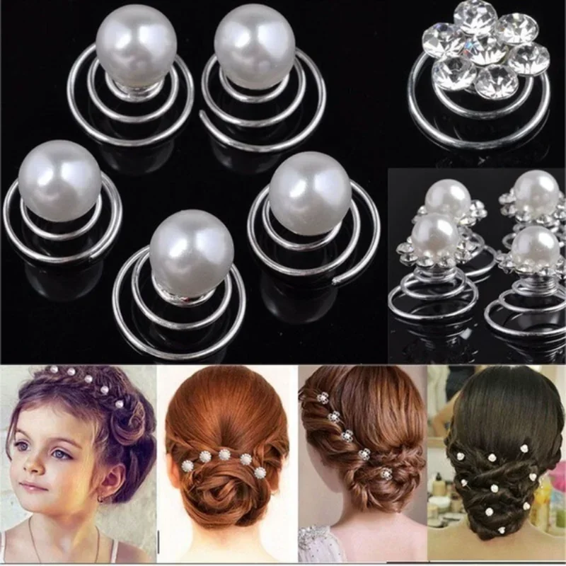 12 PCS Crystal Rhinestone Flower Bridal Wedding Hair Pins Hairgrip Accessories Hairdresser Head Hair Braid