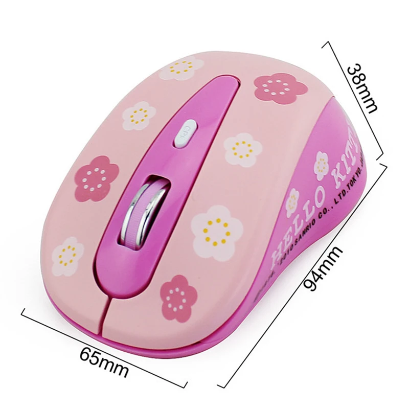 2.4G Wireless Computer Mouse Ergonomic Silent Creative Mause Hallo Kitty Cute Mice Girl Pink Gift For Laptop PC MAC Computer