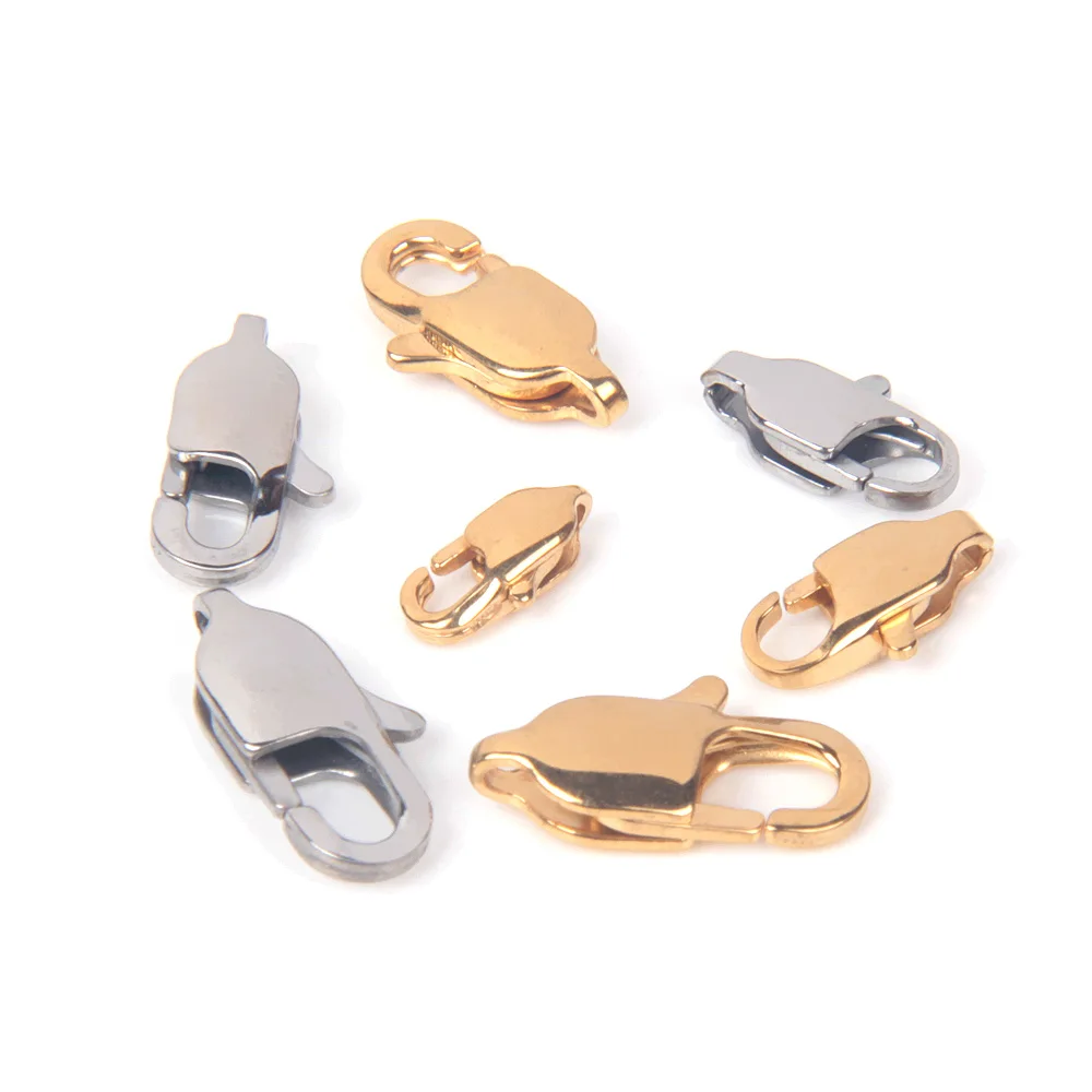 10 Stück 316 Edelstahl Rechteckige Karabinerhaken Verbinder für Armbänder, Halsketten, Ketten, Schmuckherstellung – Detail 2