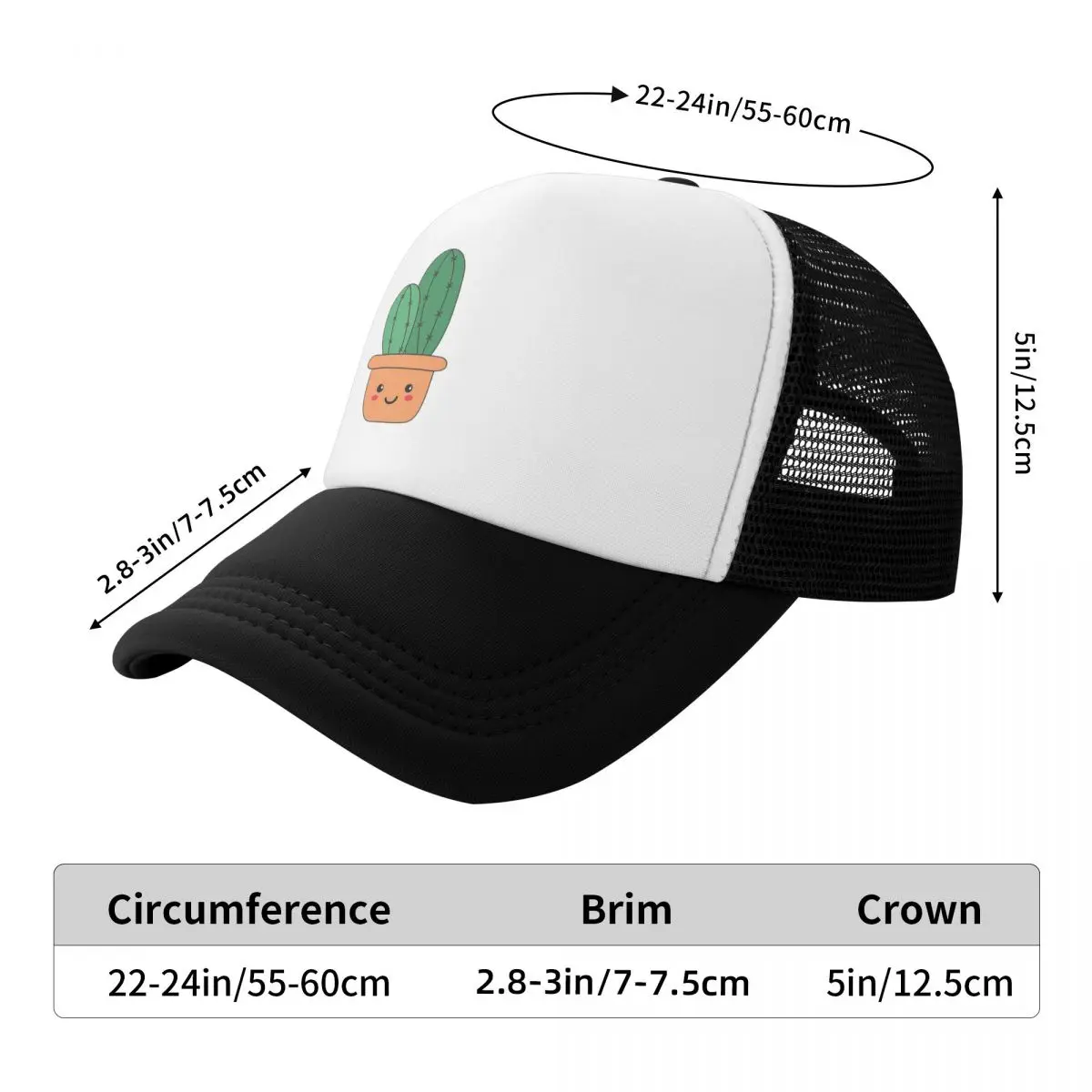 Adorable Cute Smiling Cactus Cap Fashion Casual Mesh Baseball Caps Adjustable Hat Hip Hop Unisex Baseball Hats Polychromatic