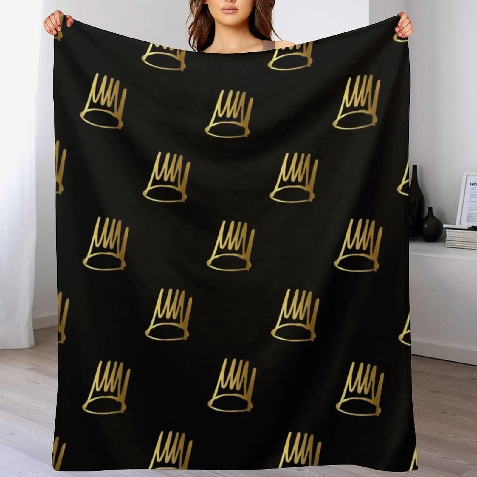 j cole złota korona rzucany kocyk dziecięcy futrzany sofa łóżko koce plażowe