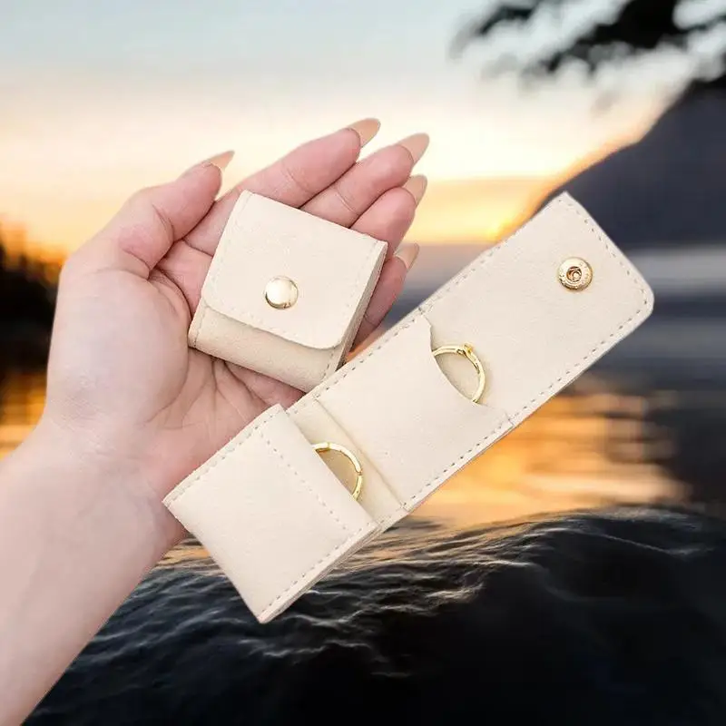 

Милые маленькие сумки из микрофибры на кнопках, складные сумки для хранения ювелирных изделий, серьги-гвоздики, кольца, очаровательное ожерелье, органайзер, сумки для подарков