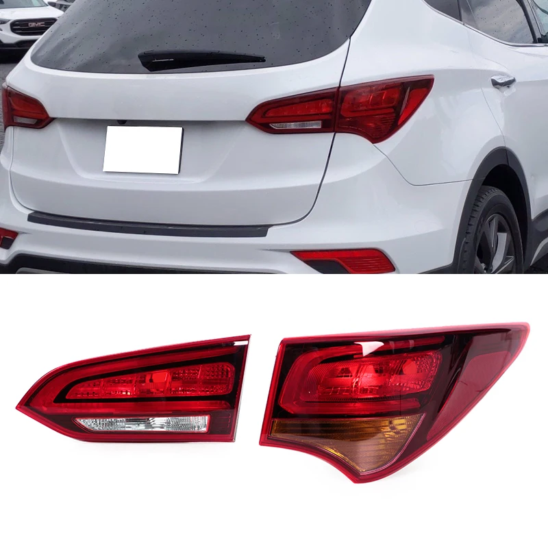 No Bulb/LEDFor Hyundai Santa Fe 2017 2018 2019 Rear Taillights Turn Signals Brake Parking Lights Reverse lights flashing light