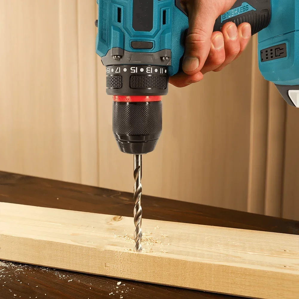 Taladro eléctrico sin escobillas de 2 velocidades, 10mm, taladro manual inalámbrico, destornillador, herramientas eléctricas de 60-100Nm para batería Makita de 18V