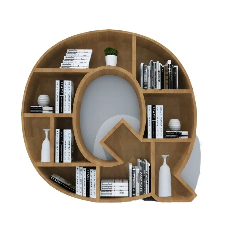 Bookcase shelf, simple solid wood bookshelf