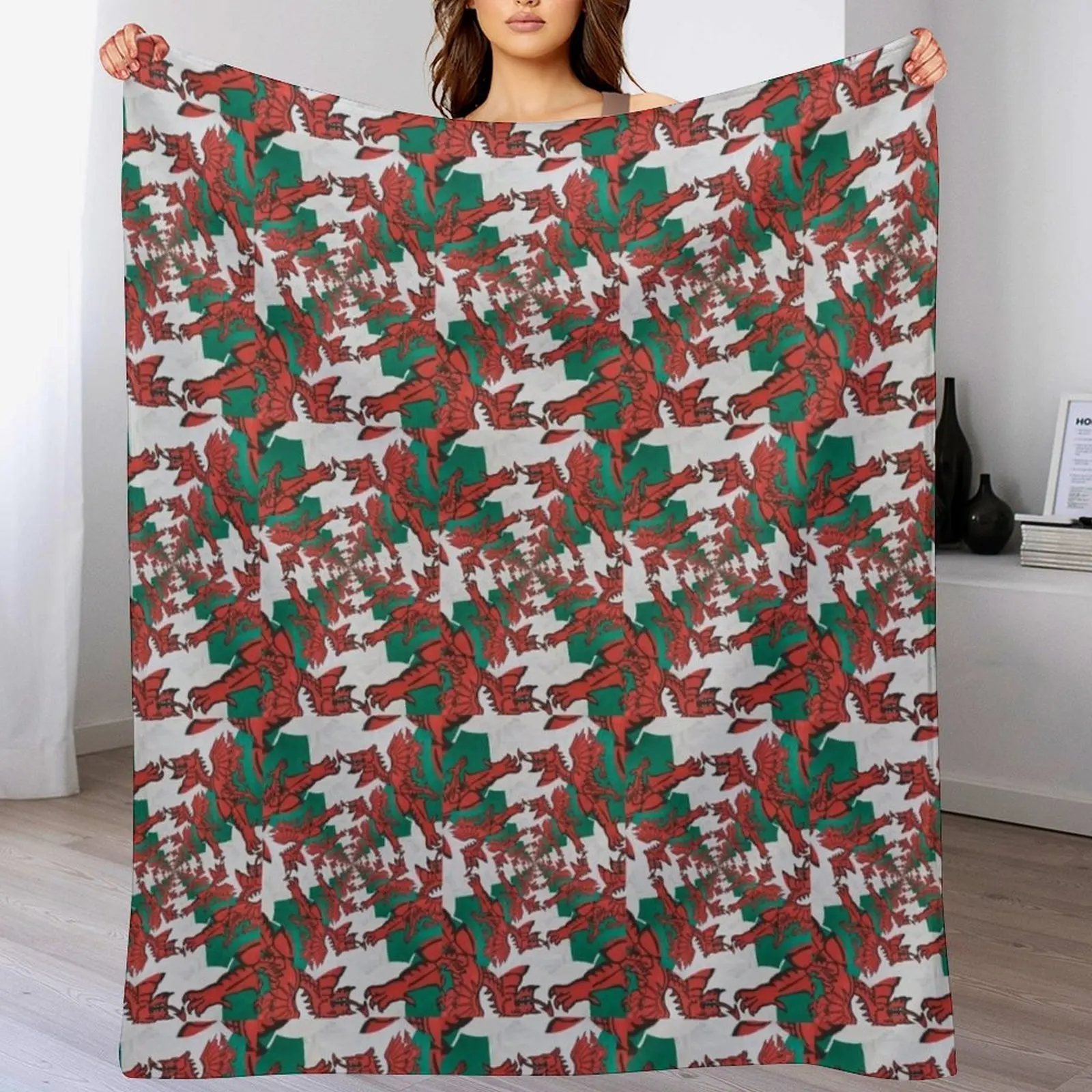 

The Welsh Dragon Abstract Throw Blanket All Weather Soft Throw Blanket for Sofa