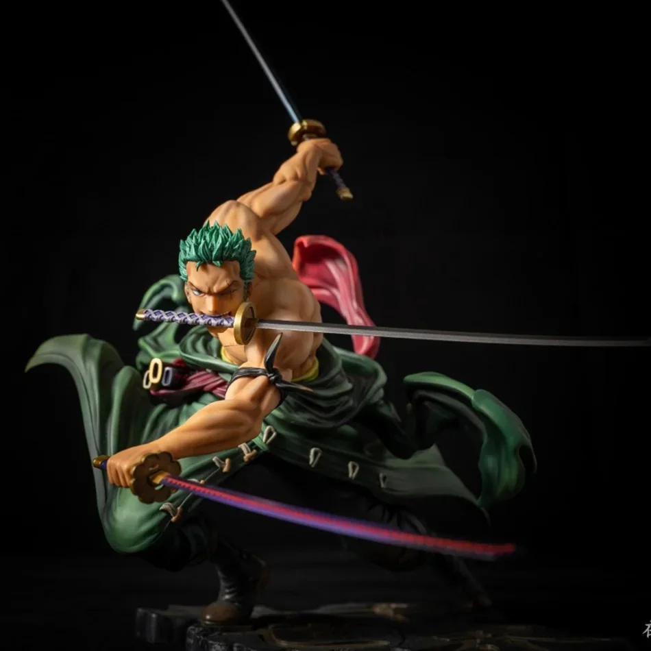 One Piece Roronoa Zoro Anime Action Figure - Modello di statua Manga Sa-Maximum a tre pale per collezionisti e bambini