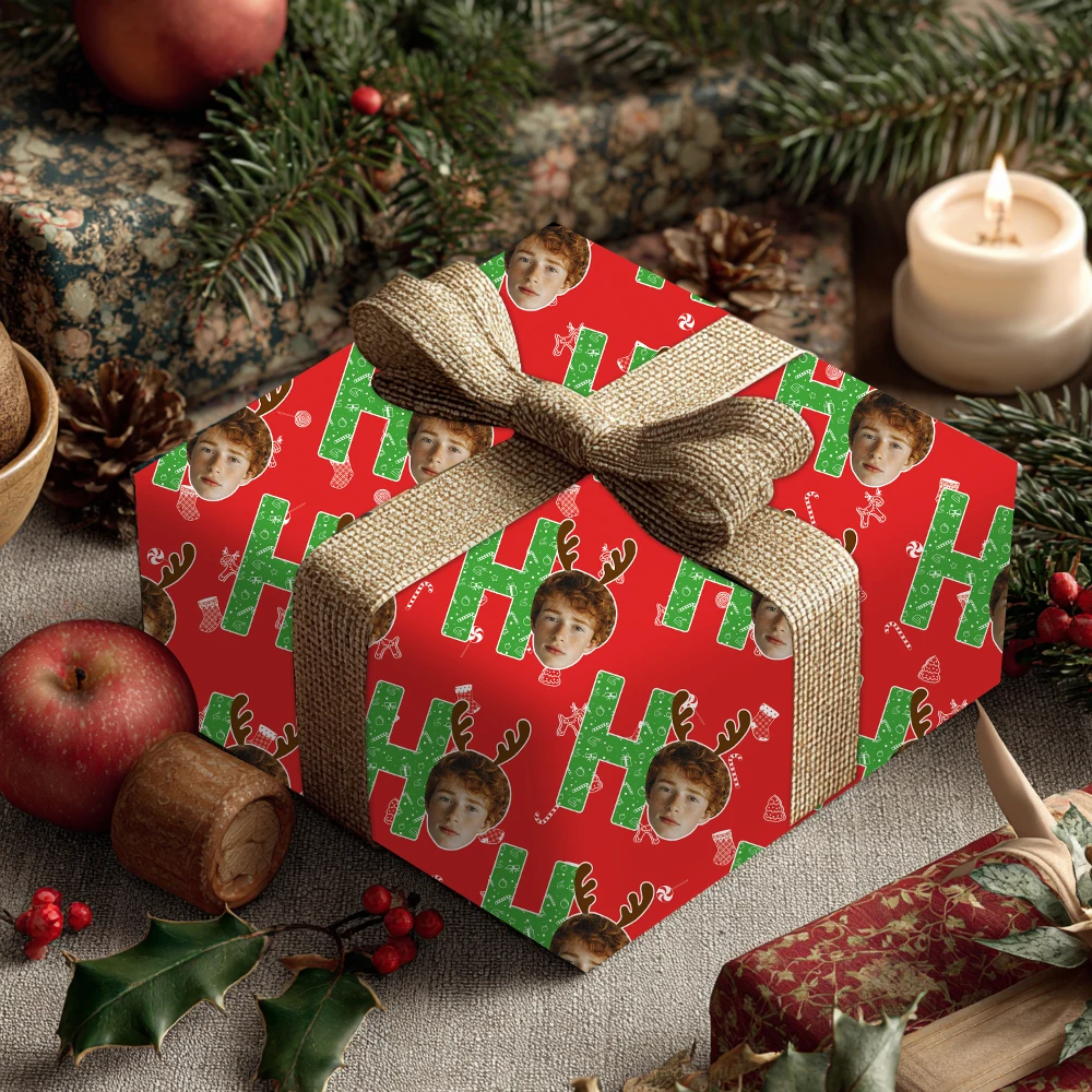 Individuelles Foto-Geschenkpapier für Weihnachtsmützen, unverzichtbare Artikel für Weihnachtsfeiern und Weihnachtsdekorationen