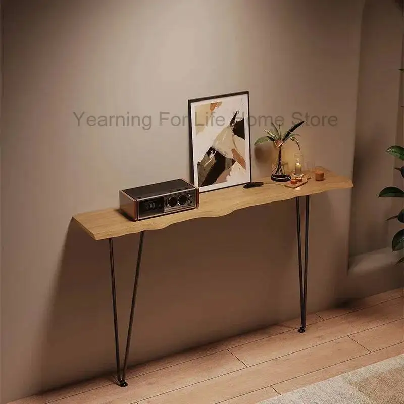Mesa Esquinera de Madera para Entrada, Estilo Vintage de Lujo, Mesa Esquinera Moderna para Salón, Mesa Única para Sala de Estar, Muebles para el Hogar