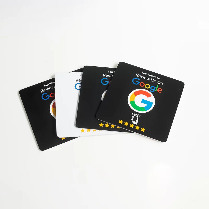 NTAG215 Square NFC Tap Sticker 13.56MHz Self Adhesive Google Review Social Media Business Desktop Tag