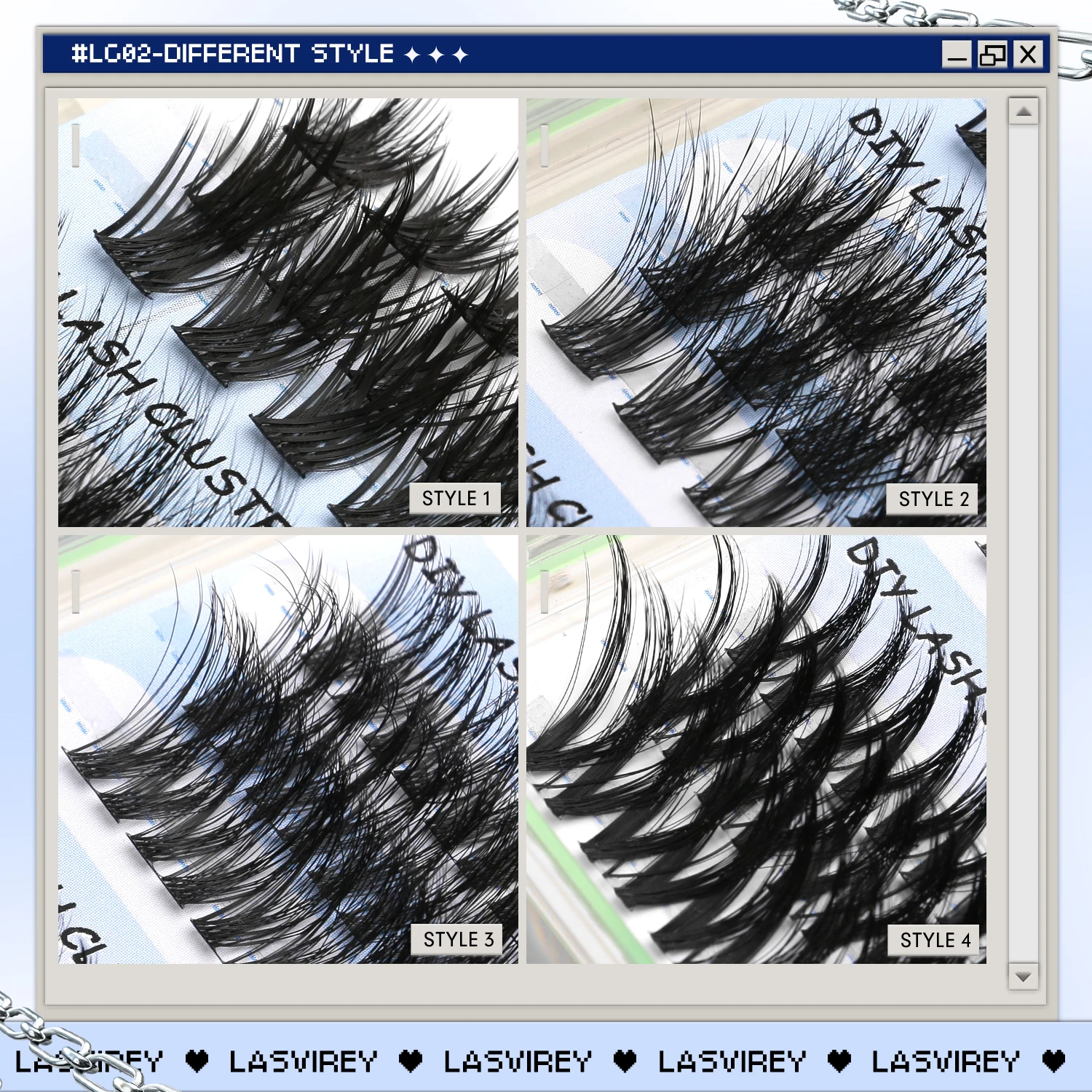 مجموعة رموش Lasvirey العنقودية DIY مجموعات الرموش الرقيقة 4 في 1 مجموعة كاملة مختلطة تمديد الرموش الفردية مع رموش السندات وختم #5