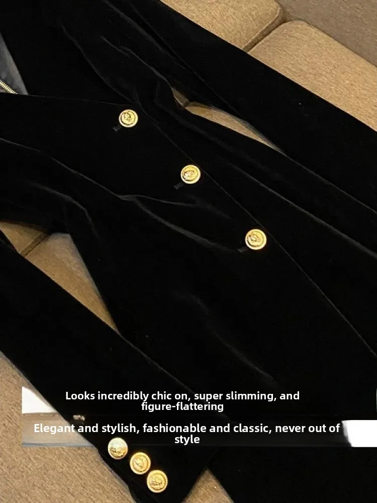 Hebe Sle velours tissu Long Sve v-ne coupe ajustée t-shirt bouton costume Dr femmes Ci trajet conception Simple D6878