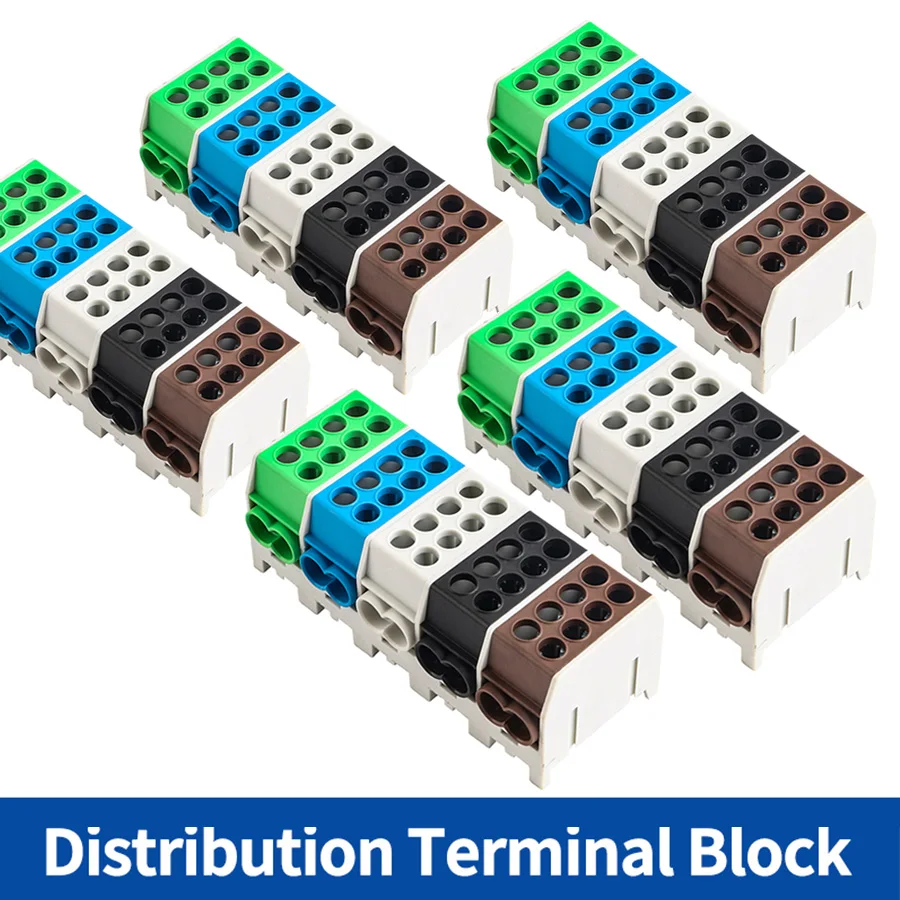 JINH JHT3 Compact Distribution Splicing Connector 25mm ² Cellular Distribution Box for Rail Installation with Five Color Modular