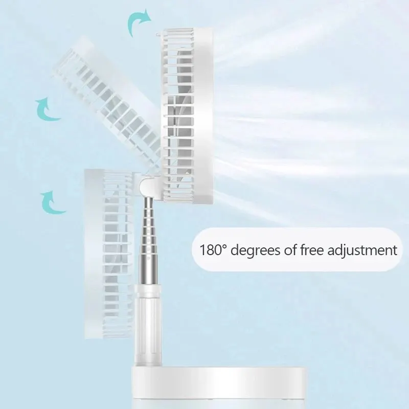 Draagbare Elektrische Ventilator Opvouwbare Telescopische Vloer Staande Usb Oplaadbare Mini Borstelloze Ventilator Voor Thuiskantoor Airconditioner